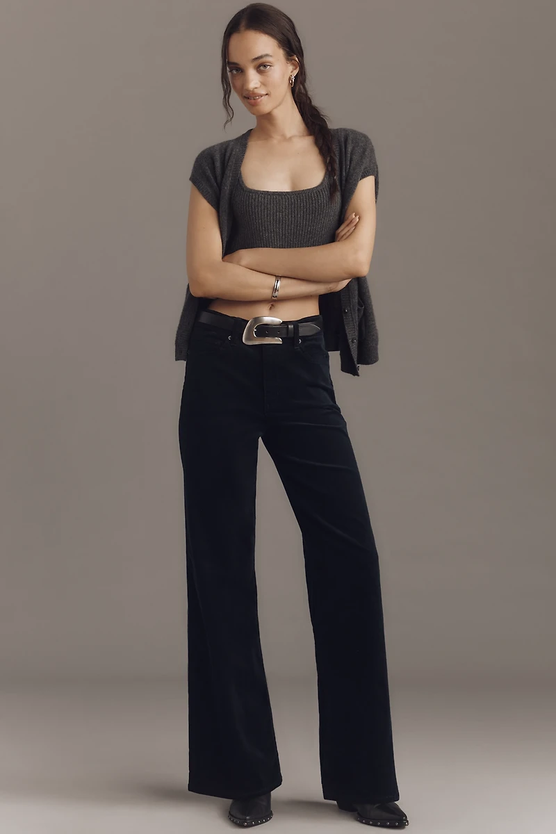 FRAME Le Slim Palazzo Corduroy High-Rise Wide-Leg Jeans
