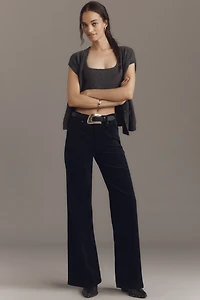 FRAME Le Slim Palazzo Corduroy High-Rise Wide-Leg Jeans