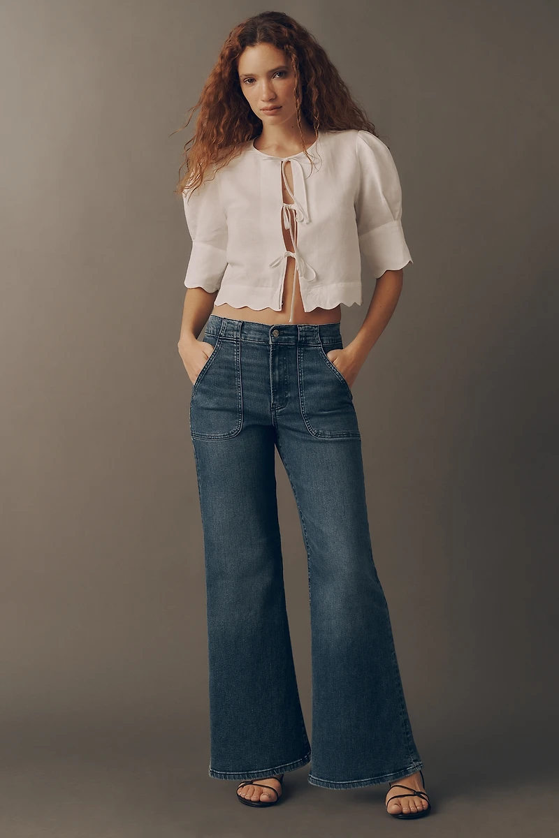 FRAME Modern Pocket High-Rise Wide-Leg Jeans