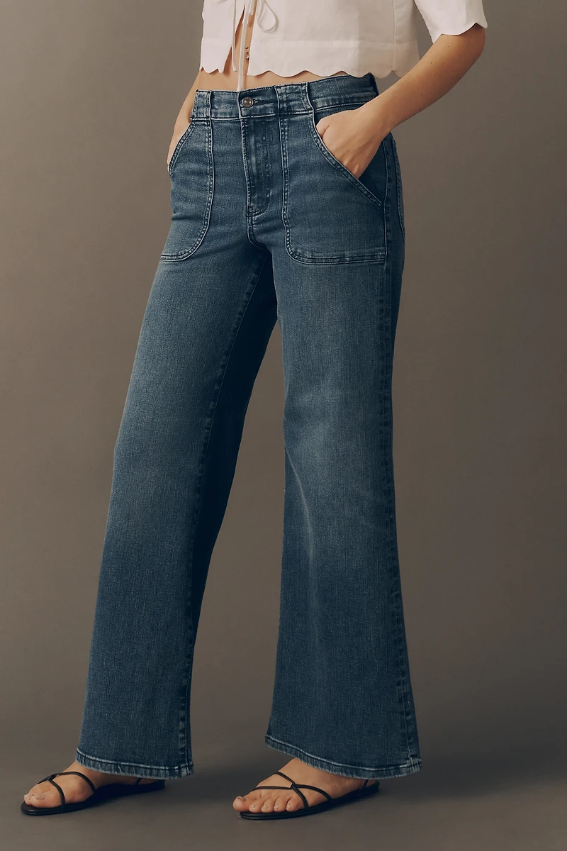 FRAME Modern Pocket High-Rise Wide-Leg Jeans