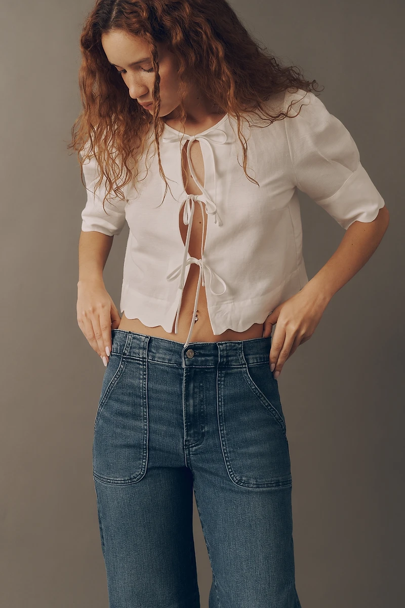 FRAME Modern Pocket High-Rise Wide-Leg Jeans