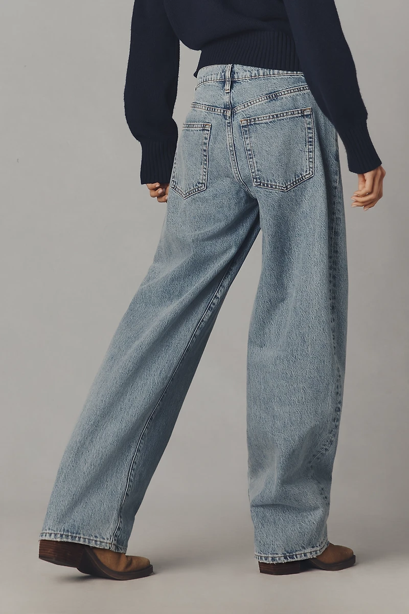 FRAME Low-Slung Low-Rise Barrel Jeans