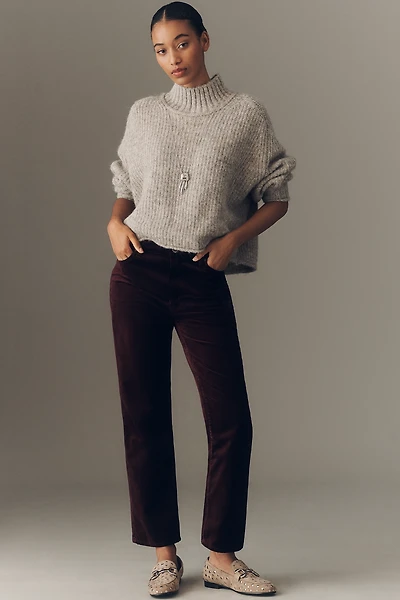 FRAME Le Sleek Straight Velvet High-Rise Jeans