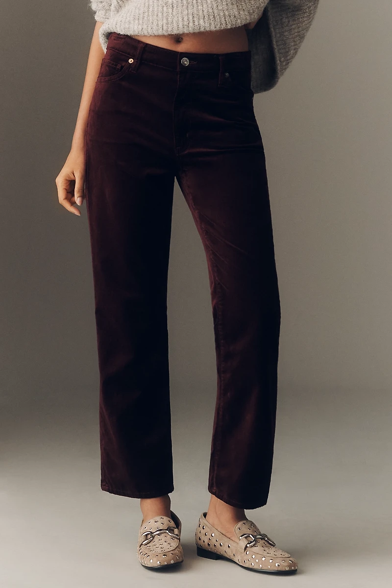 FRAME Le Sleek Straight Velvet High-Rise Jeans
