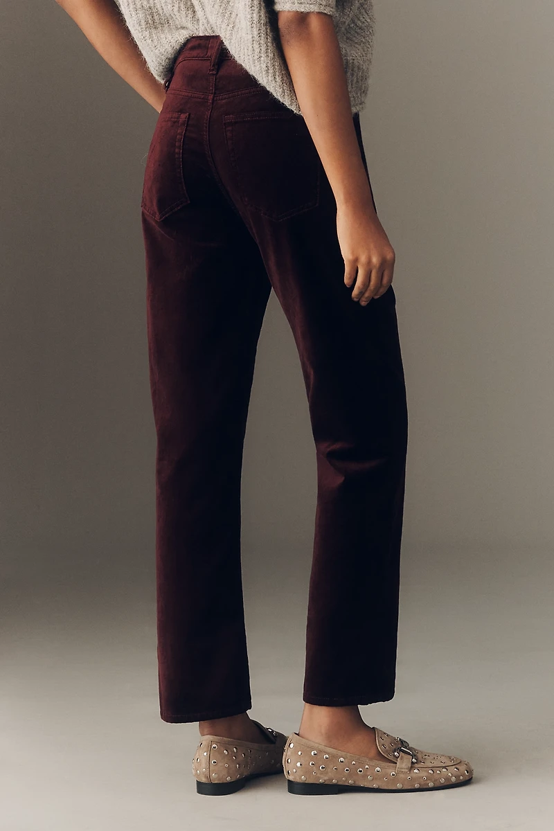 FRAME Le Sleek Straight Velvet High-Rise Jeans