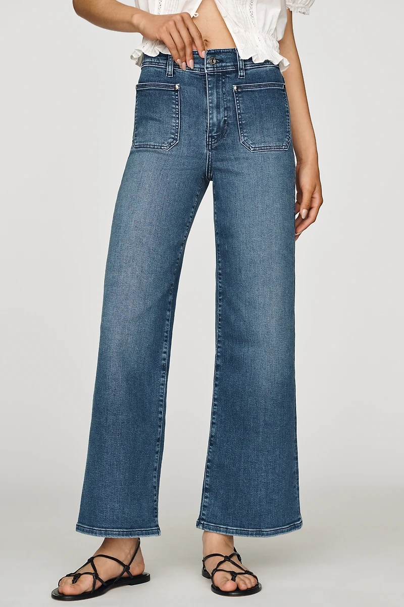 FRAME Le Slim Palazzo High-Rise Cropped Wide-Leg Jeans