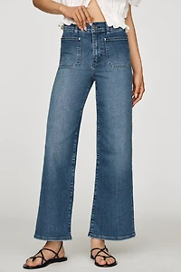 FRAME Le Slim Palazzo High-Rise Cropped Wide-Leg Jeans