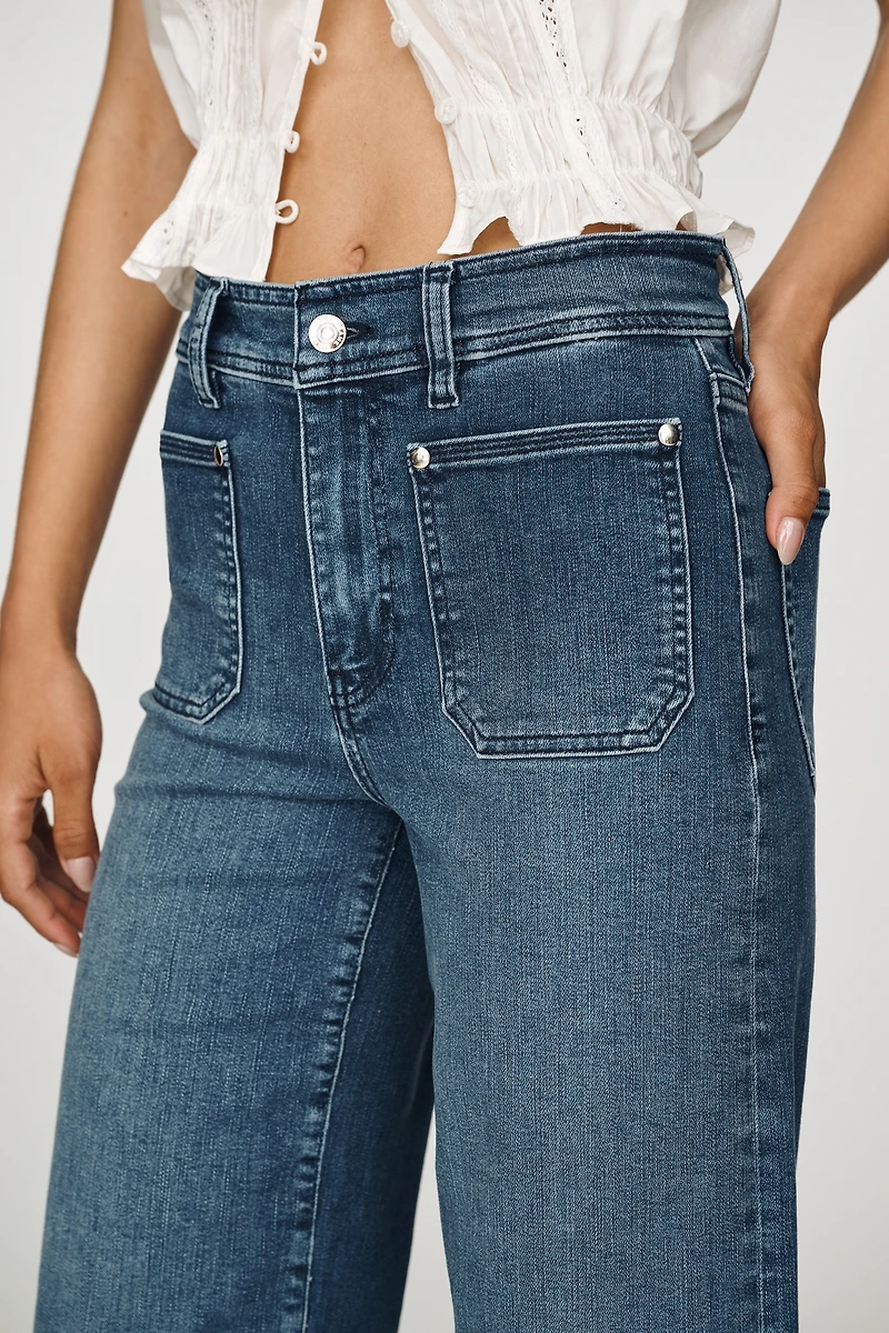 FRAME Le Slim Palazzo High-Rise Cropped Wide-Leg Jeans
