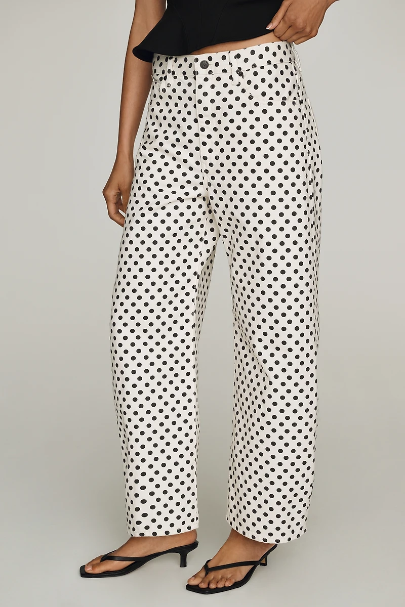 FRAME Bow Crop High-Rise Tapered Jeans