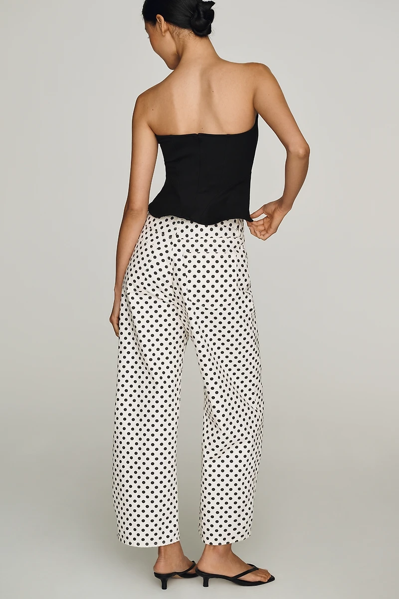 FRAME Bow Crop High-Rise Tapered Jeans