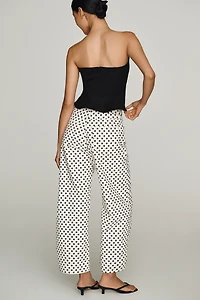 FRAME Bow Crop High-Rise Tapered Jeans
