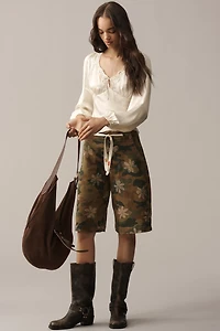 Pilcro High-Rise Drawstring Denim Culottes