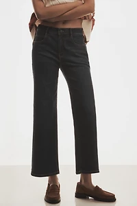 The Edie Mid-Rise Straight-Leg Jeans by Pilcro