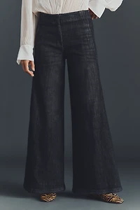 Maeve Scallop High-Rise Wide-Leg Jeans