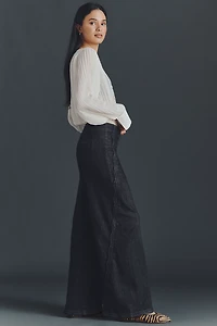 Maeve Scallop High-Rise Wide-Leg Jeans
