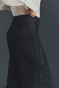 Maeve Scallop High-Rise Wide-Leg Jeans