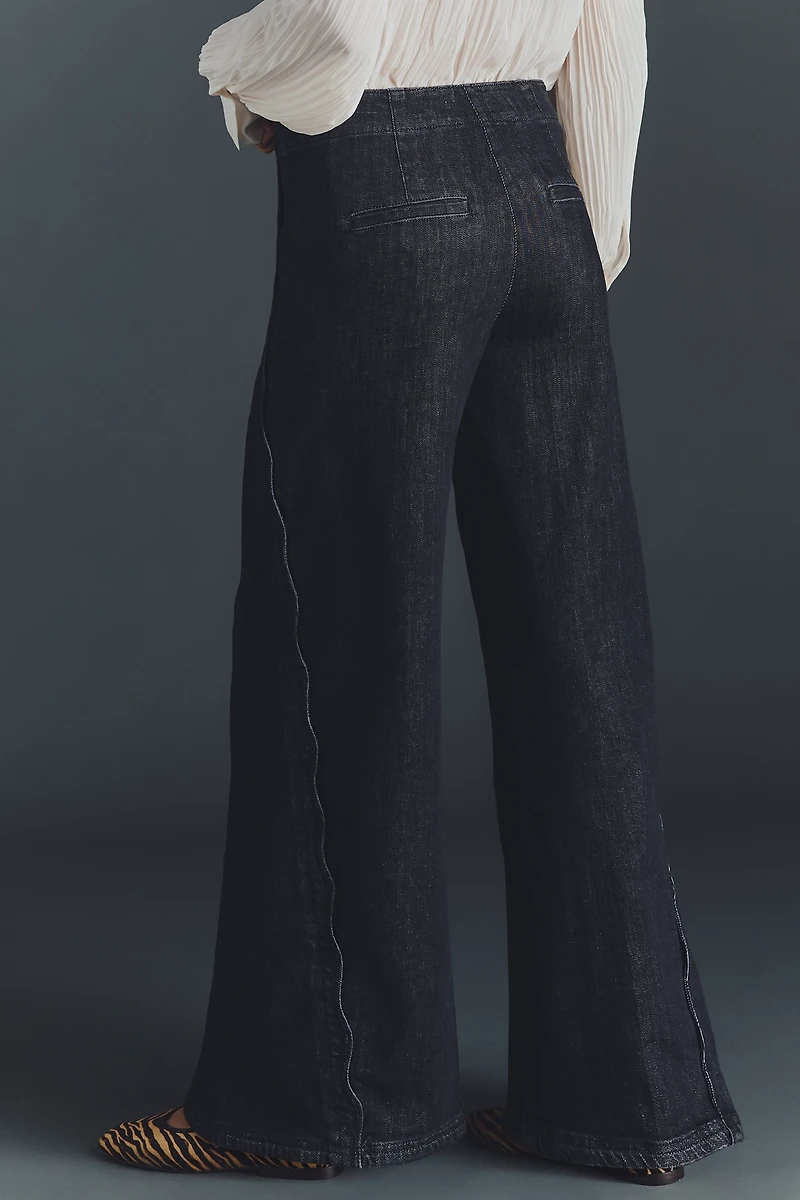 Maeve Scallop High-Rise Wide-Leg Jeans