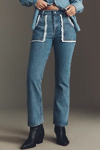 Cynthia Rowley Baby Doll High-Rise Crop Flare Jeans
