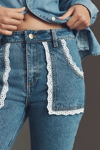 Cynthia Rowley Baby Doll High-Rise Crop Flare Jeans