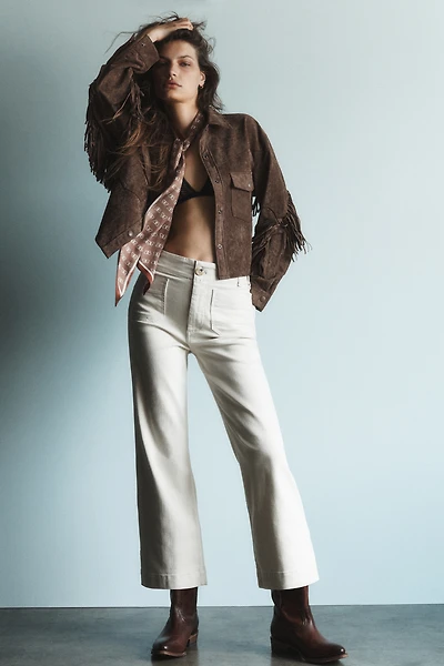 The Colette Crop Wide-Leg Jeans by Maeve