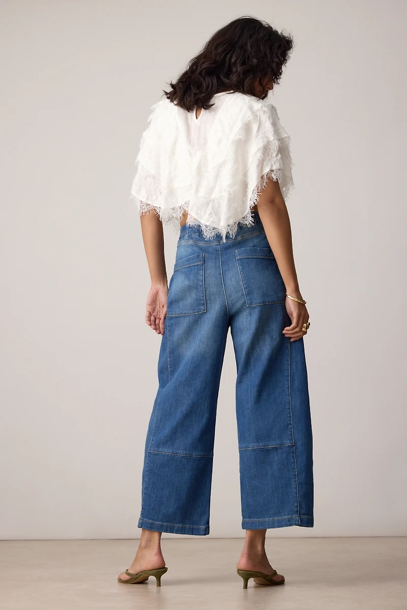 Izzie Relaxed Pull-On Barrel Jeans by Pilcro