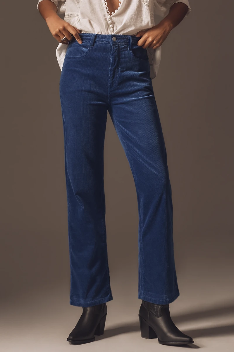 The Annie Corduroy High-Rise Straight-Leg Jeans by Pilcro