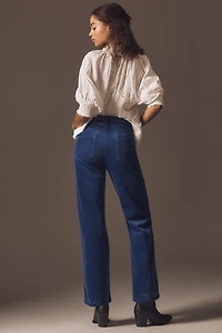 The Annie Corduroy High-Rise Straight-Leg Jeans by Pilcro