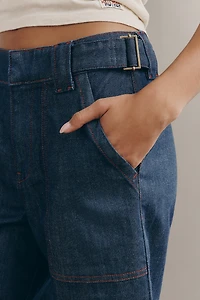 Maeve Utility High-Rise Crop Wide-Leg Jeans