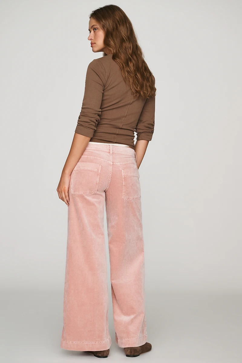 Pilcro Nico Corduroy Mid-Rise Flare Jeans