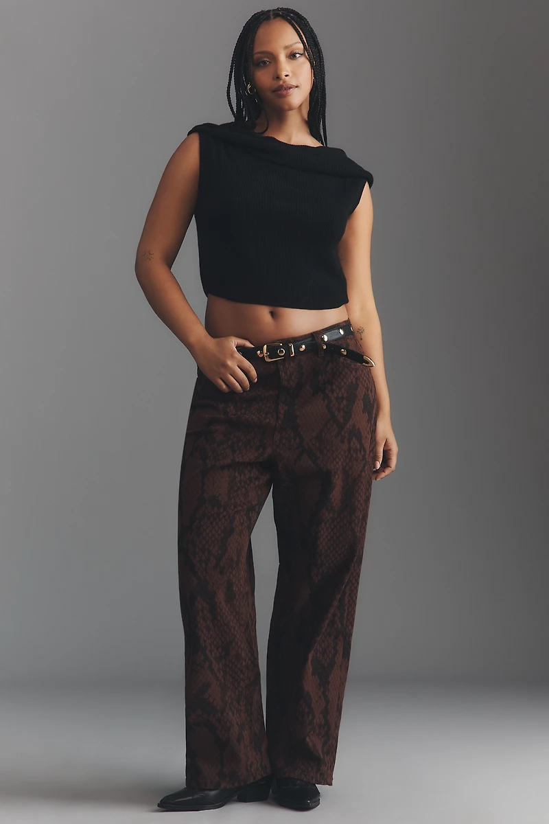 Eloquii Plus Snake Print High-Rise Wide-Leg Pants