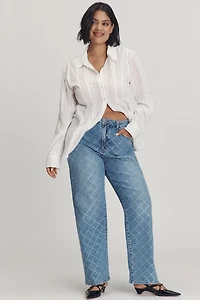 Eloquii Plus Diamond Sparkle High-Rise Taper Jeans
