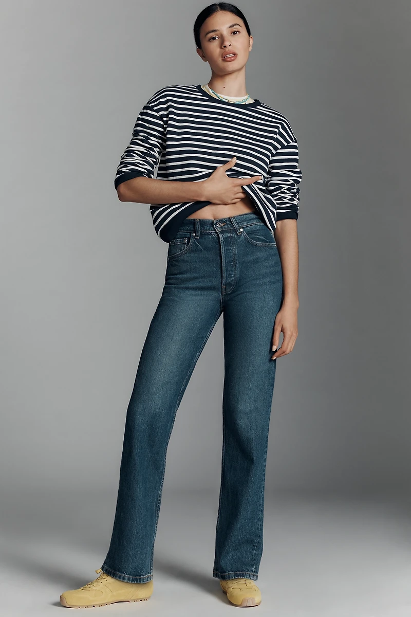 EB Denim High-Rise Straight-Leg Jeans