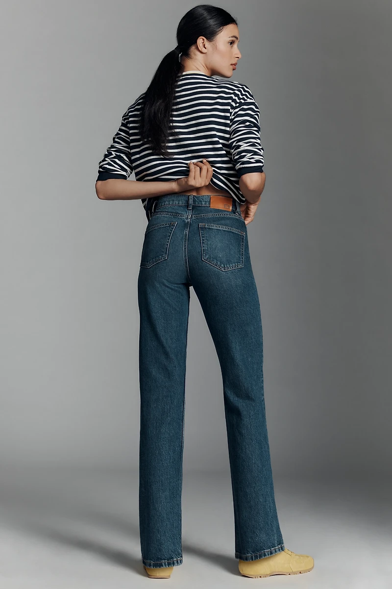 EB Denim High-Rise Straight-Leg Jeans