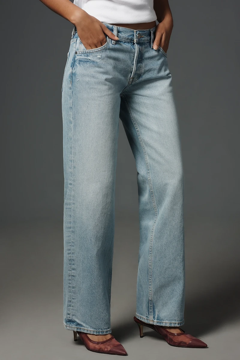 EB Denim Low-Rise Baggy Wide-Leg Jeans