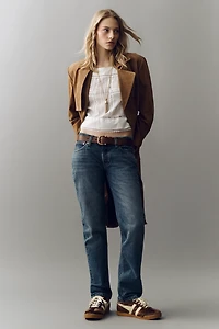 EB Denim Low-Rise Straight Jeans