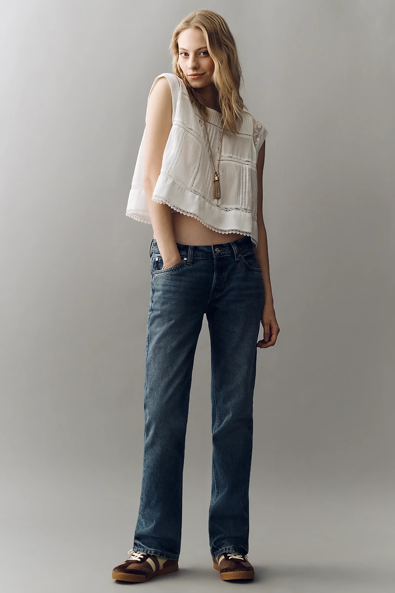 EB Denim Low-Rise Straight Jeans