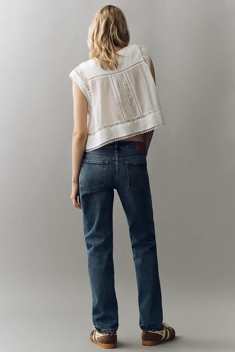 EB Denim Low-Rise Straight Jeans
