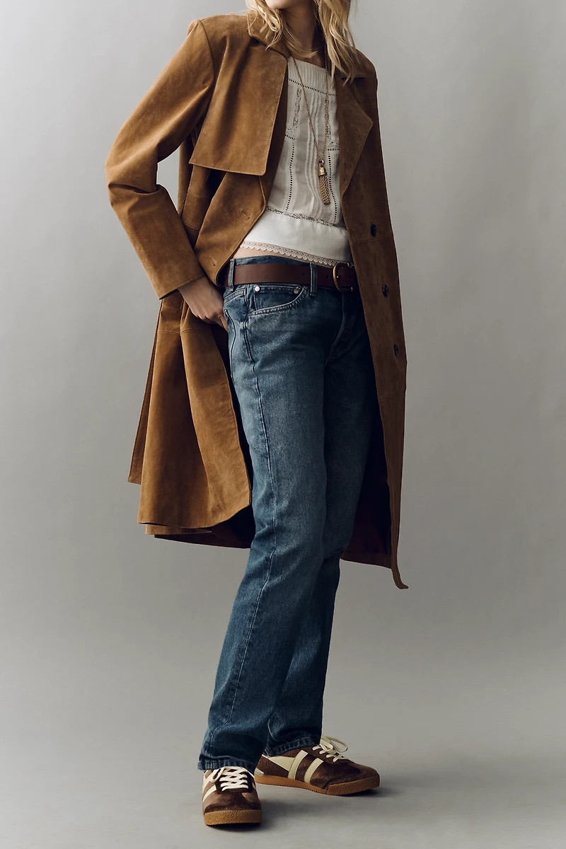 EB Denim Low-Rise Straight Jeans