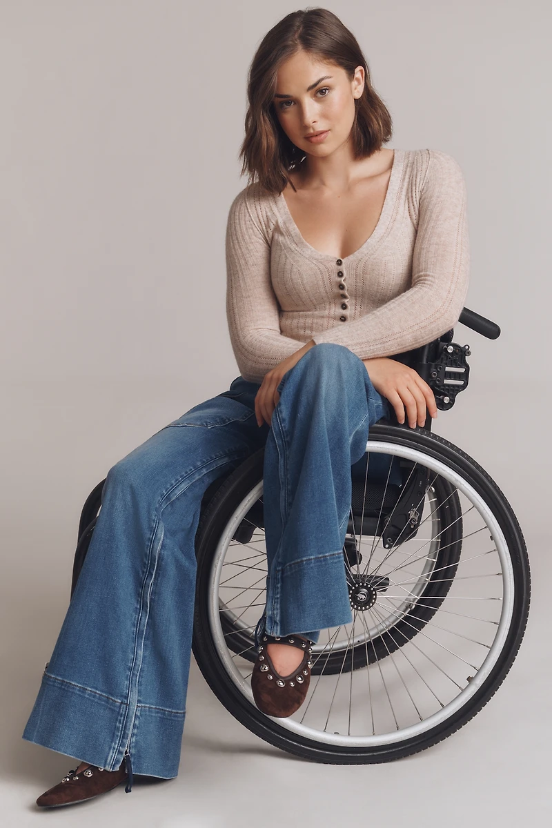 The Rylan Relaxed High-Rise Flare Jeans by Pilcro