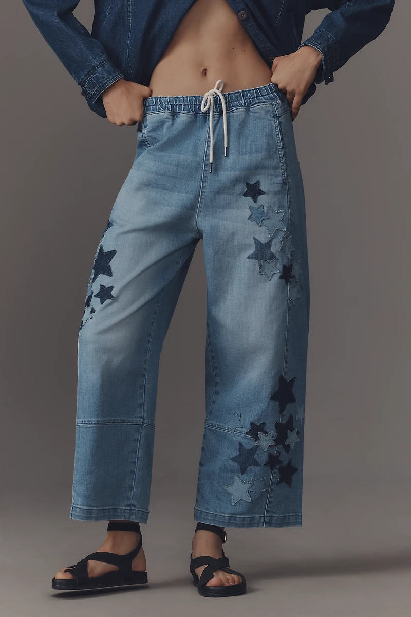 The Izzie Relaxed Pull-On Barrel Jeans by Pilcro