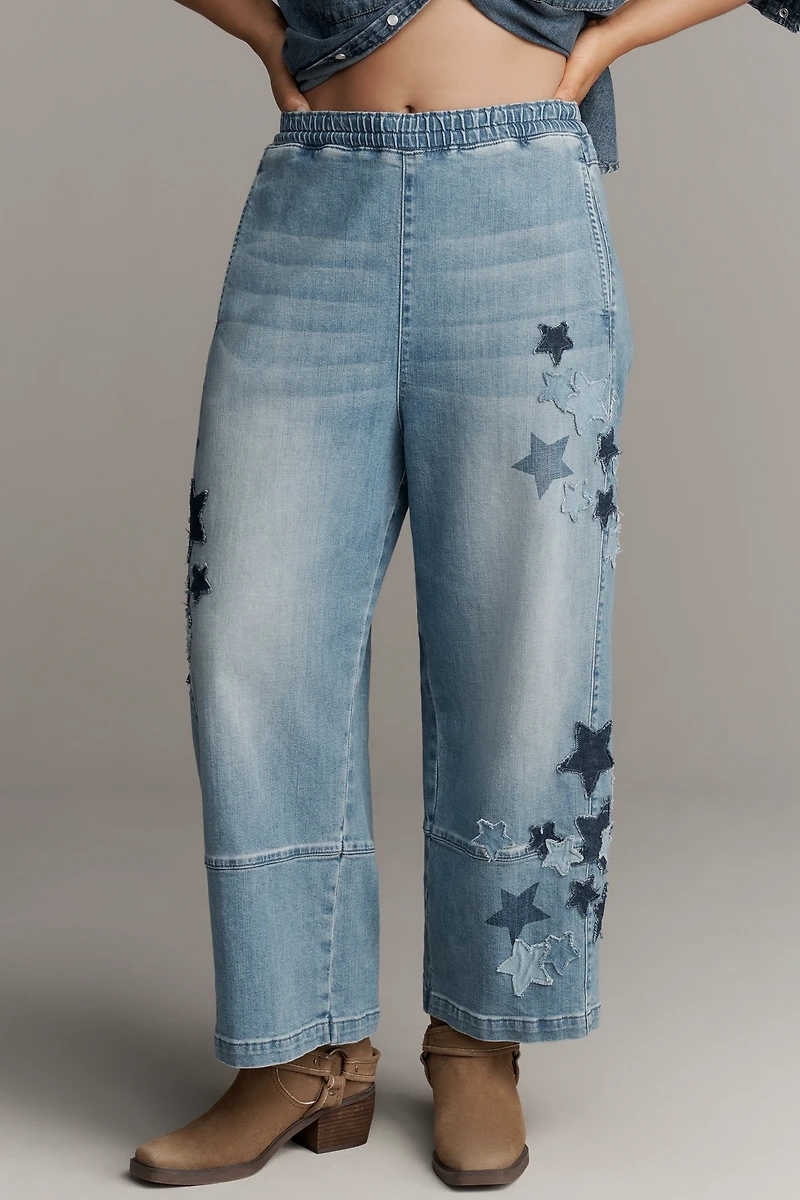 The Izzie Relaxed Pull-On Barrel Jeans by Pilcro
