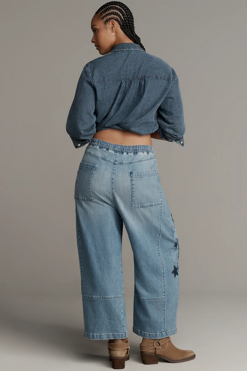 The Izzie Relaxed Pull-On Barrel Jeans by Pilcro