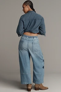 The Izzie Relaxed Pull-On Barrel Jeans by Pilcro