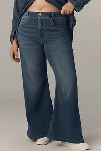 The Adi Knit Mid-Rise Flare Jeans by Pilcro