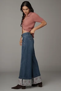 Maeve High-Rise Cuffed Wide Leg Jeans