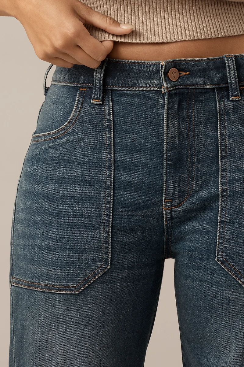The Curvy Rylan Relaxed High-Rise Flare Jeans by Pilcro