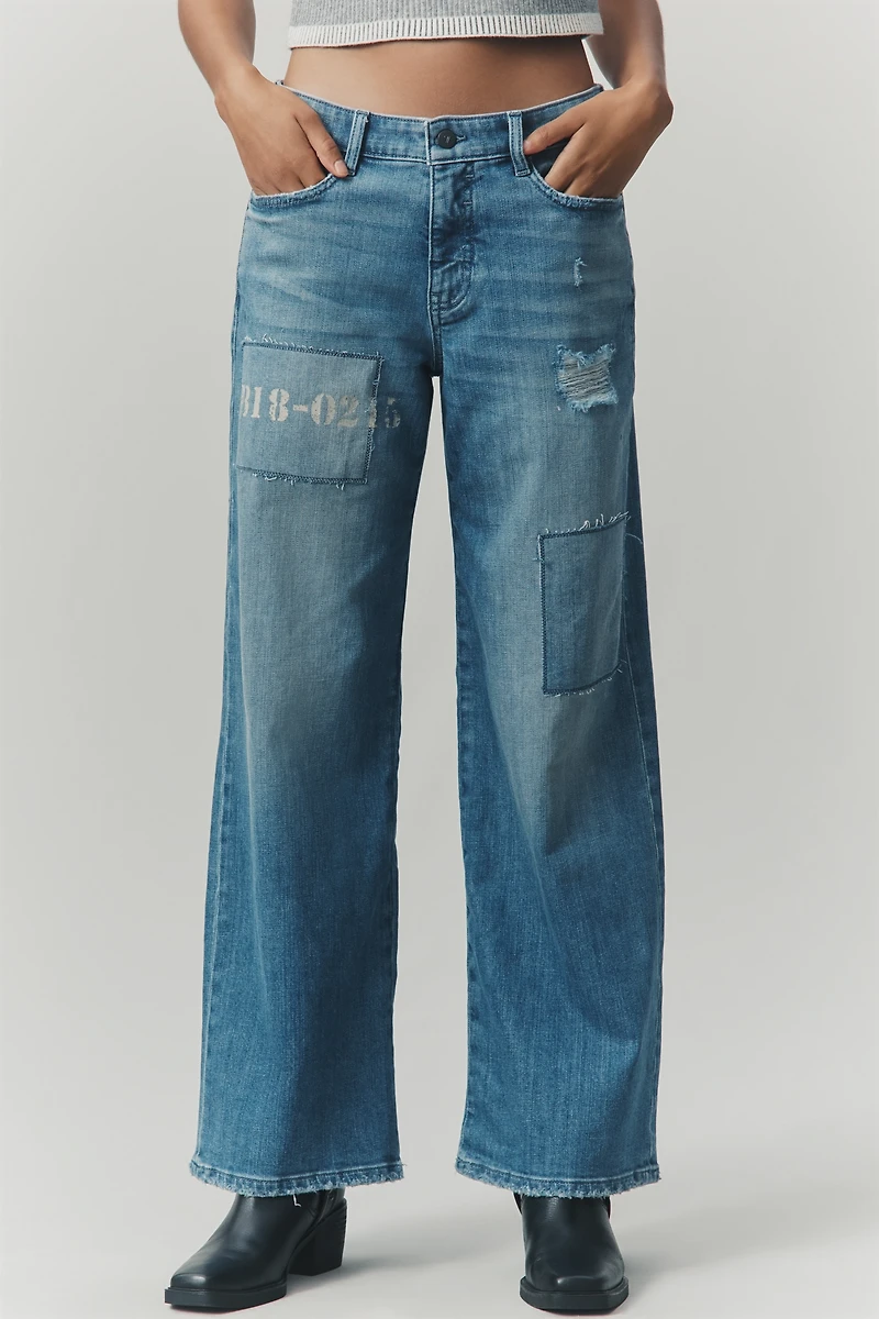 Pilcro Low-Rise Wide-Leg Jeans