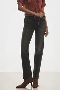 Pilcro Low-Rise Relaxed Straight-Leg Jeans