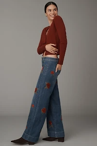 Maeve High-Rise Wide-Leg Patch Jeans