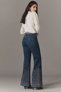 Pilcro Retro Studded Low-Rise Flare Jeans
